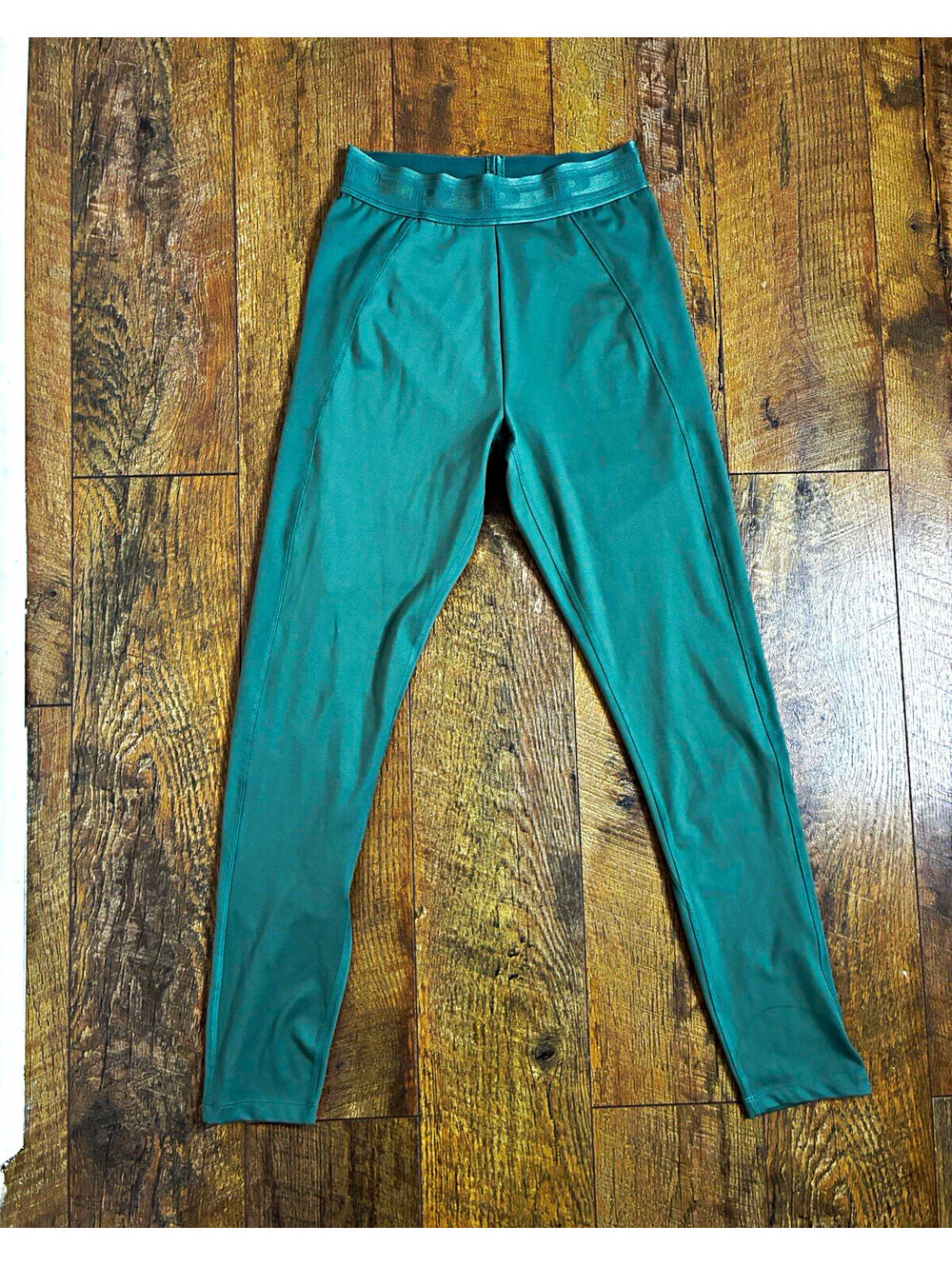Victoria's Secret PINK Women’s Leggings Medium Green Elastic Logo Waistband